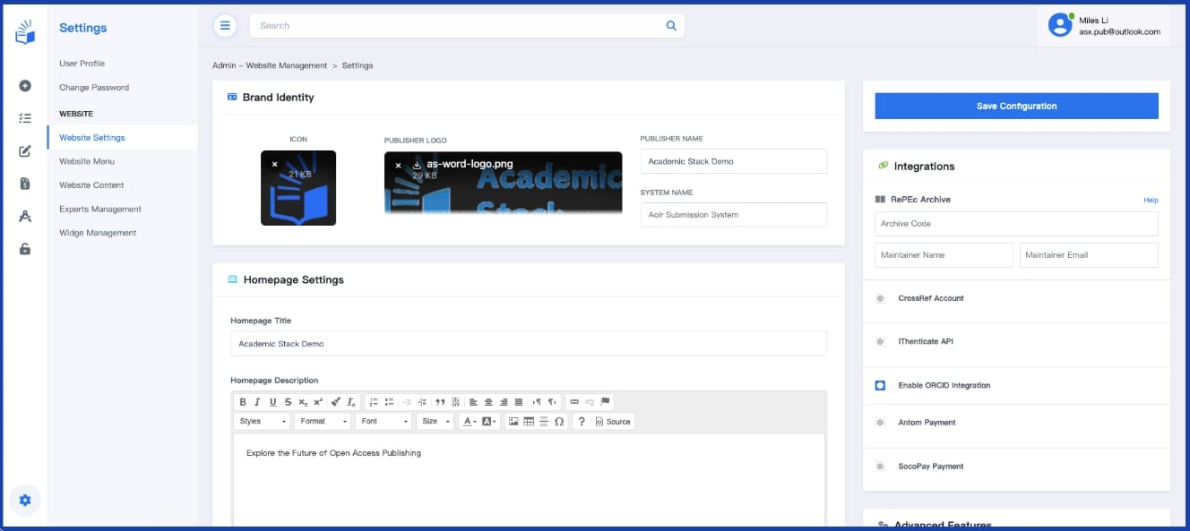 Publisher-level branding and configuration